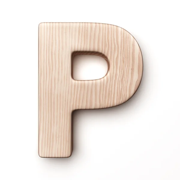 在木材中的字母 p — 图库照片