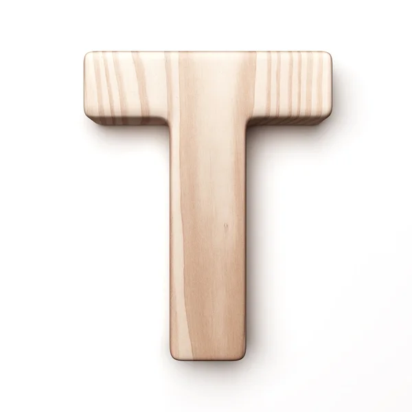De letter t in hout — Stockfoto