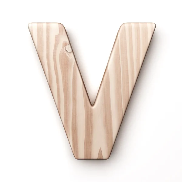 在木材中的字母 v — 图库照片