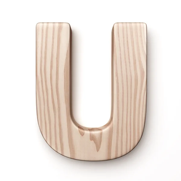 The letter U in wood — Stock Photo, Image