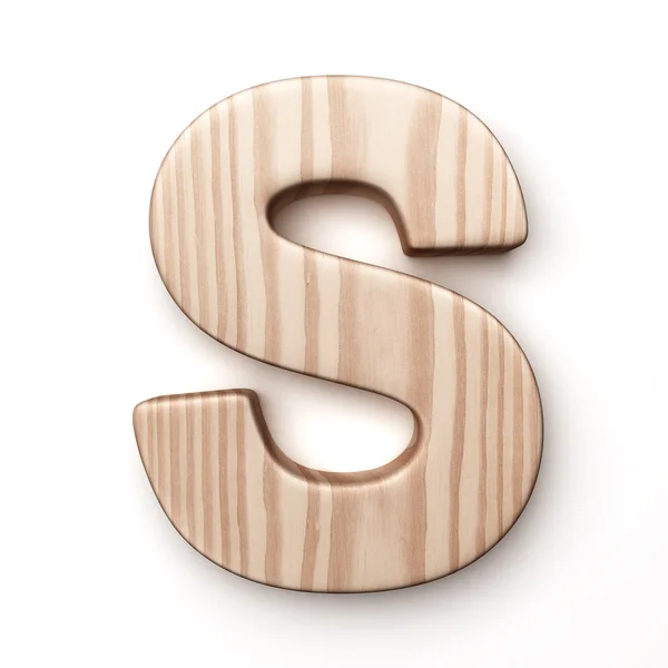 La letra S en madera — Foto de Stock