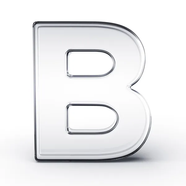 De letter b in glas — Stockfoto