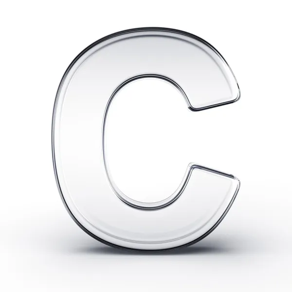 The letter C in glass — Stock Photo, Image