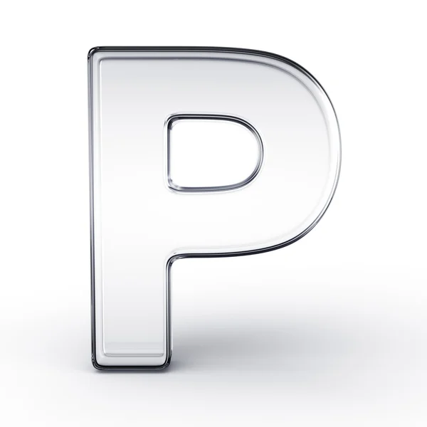 The letter P in glass — Stock Photo, Image