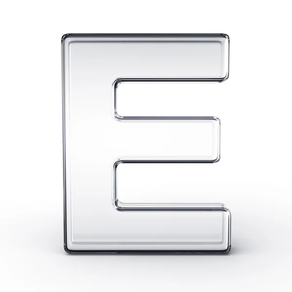 The letter E in glass — Stock Photo, Image