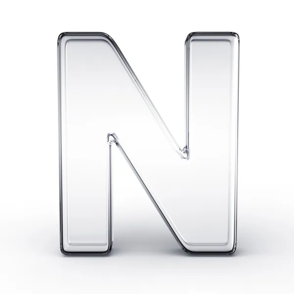The letter N in glass — Stock Photo, Image
