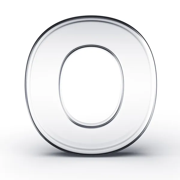 The letter O in glass — Stock Photo, Image