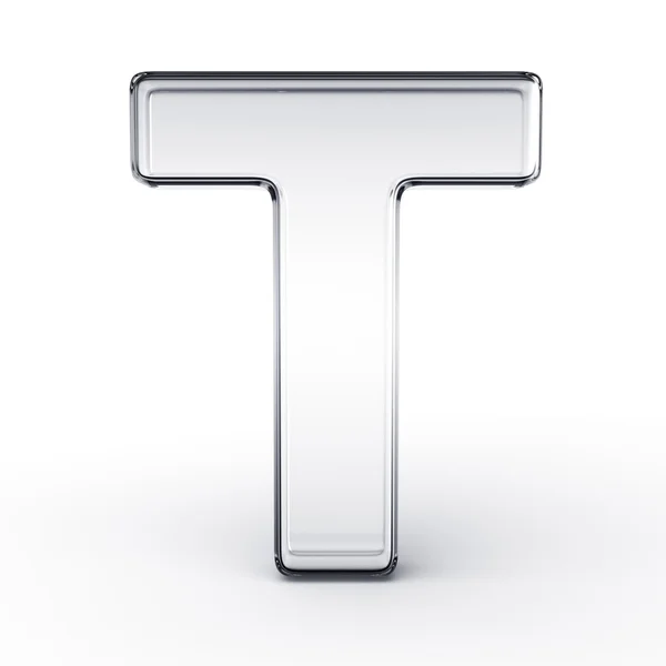 The letter T in glass — Stock Photo, Image