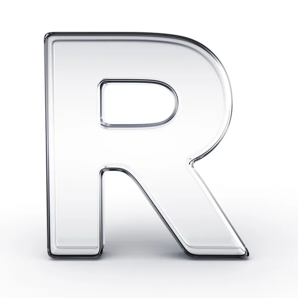 Litera r w szkle — Zdjęcie stockowe