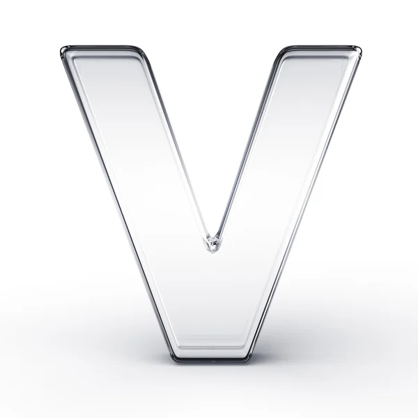 La letra V en vidrio — Foto de Stock