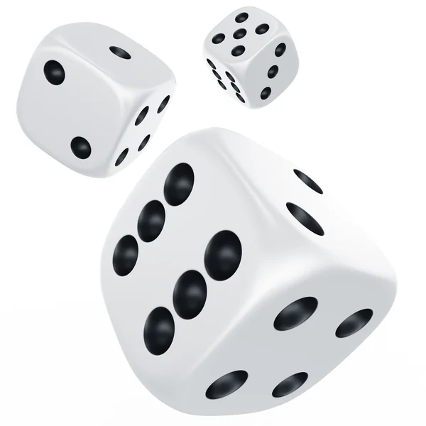 Dices in mid air — Stock Photo, Image