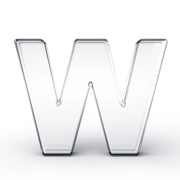 The letter W in glass — Stock Photo, Image