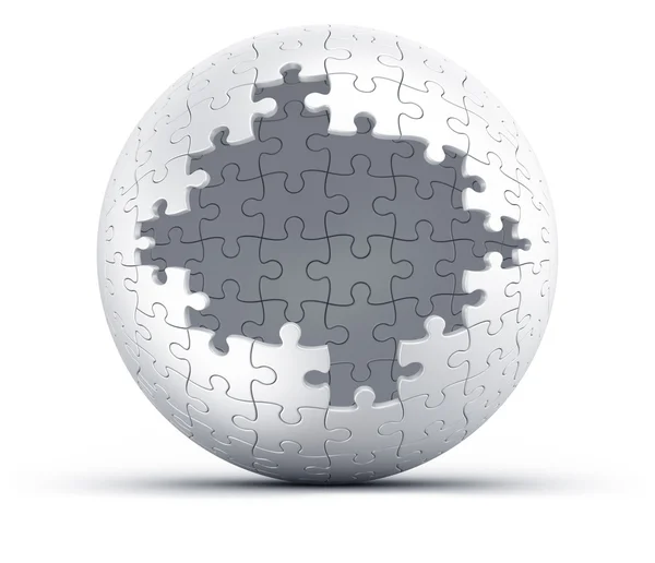 Büyük bir delik ile küre puzzle — Stok fotoğraf