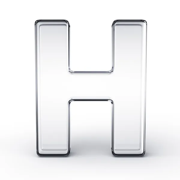 De letter h in glas Stockafbeelding
