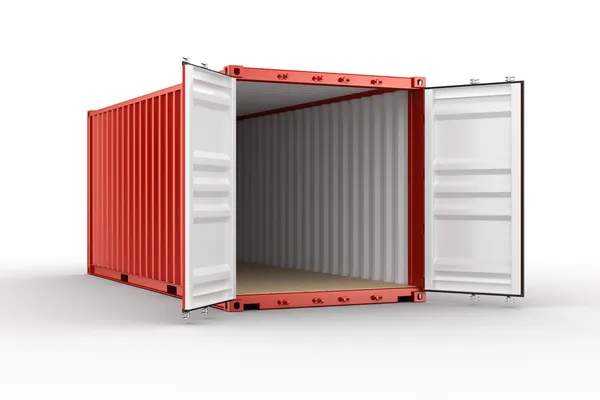 Open verschepende container Stockfoto