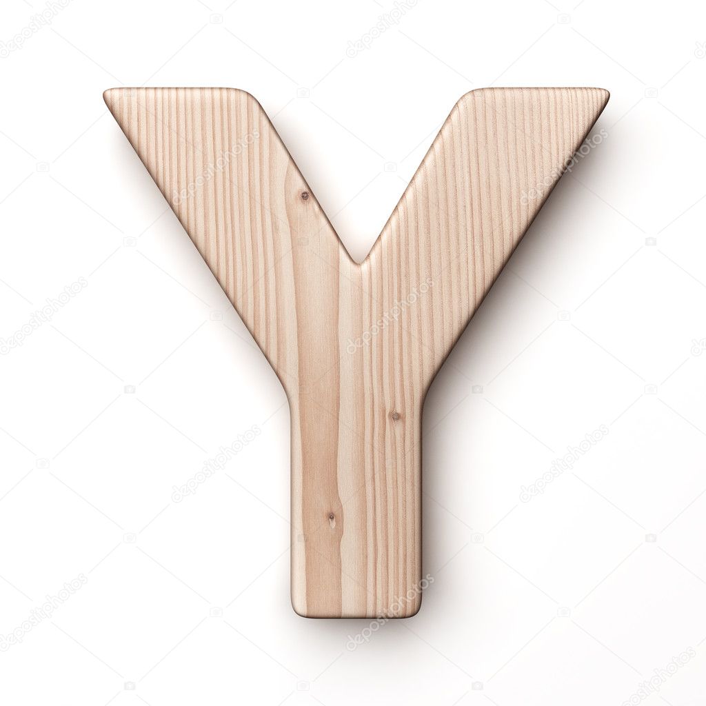 The letter Y in wood