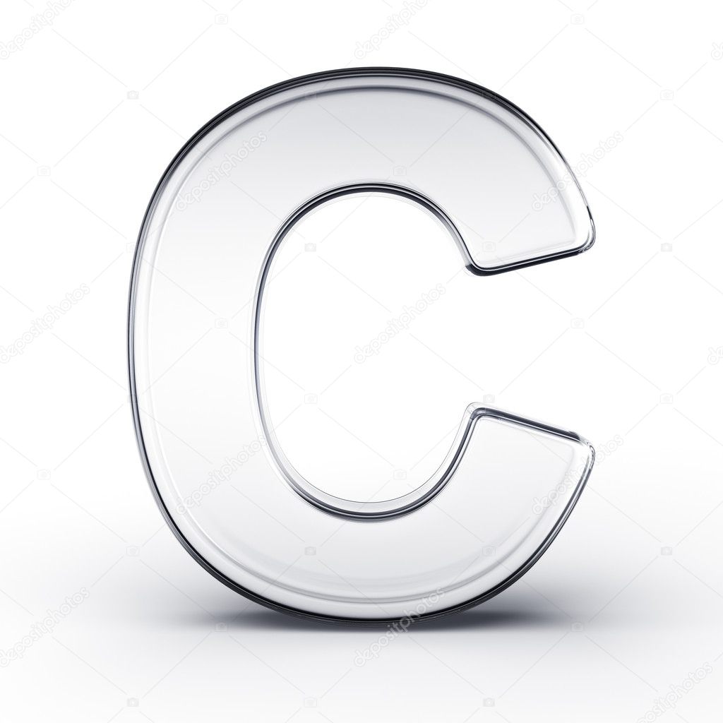 The letter C in glass