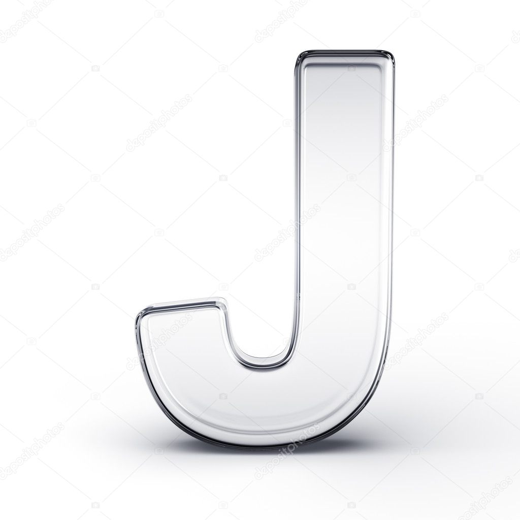 The letter J in glass