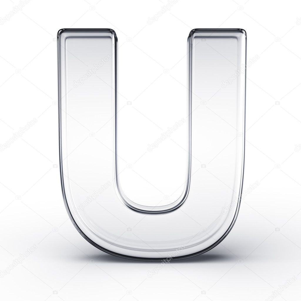 The letter U in glass