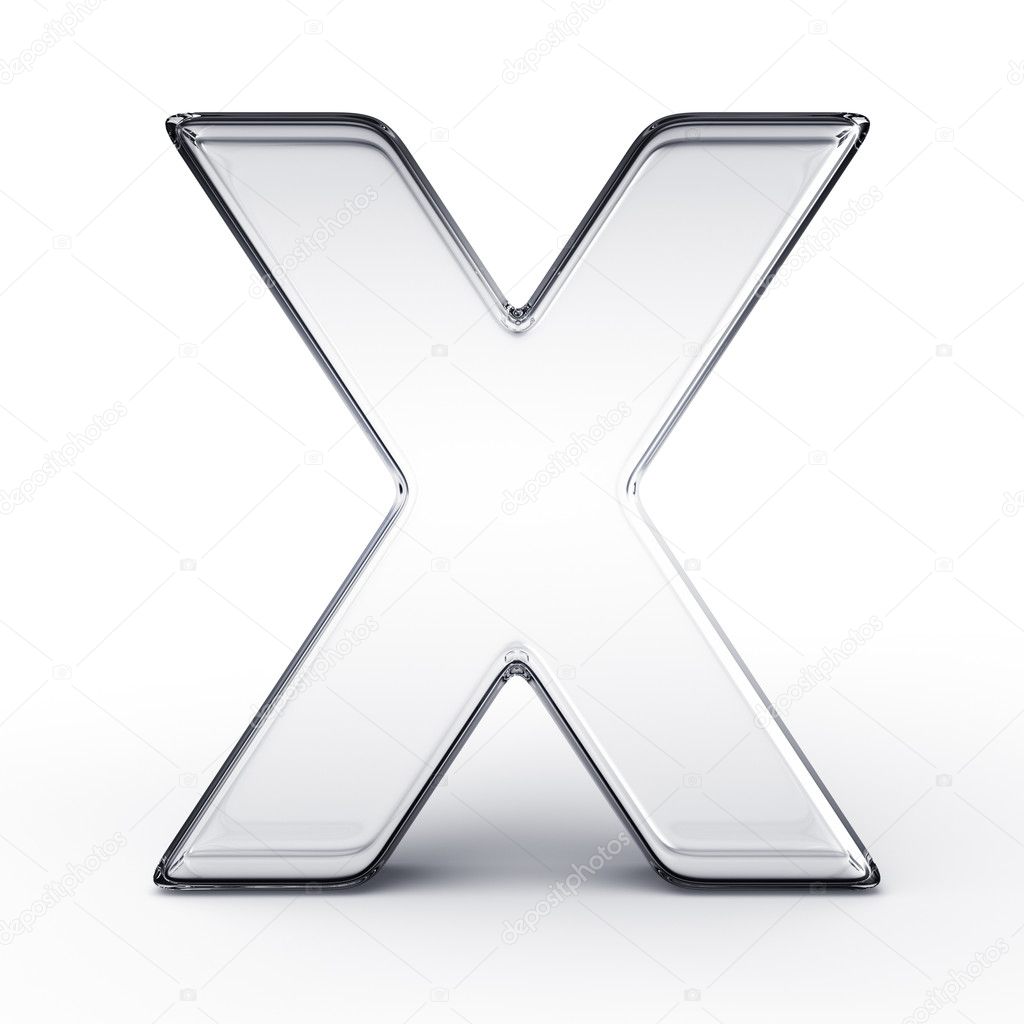 The letter X in glass
