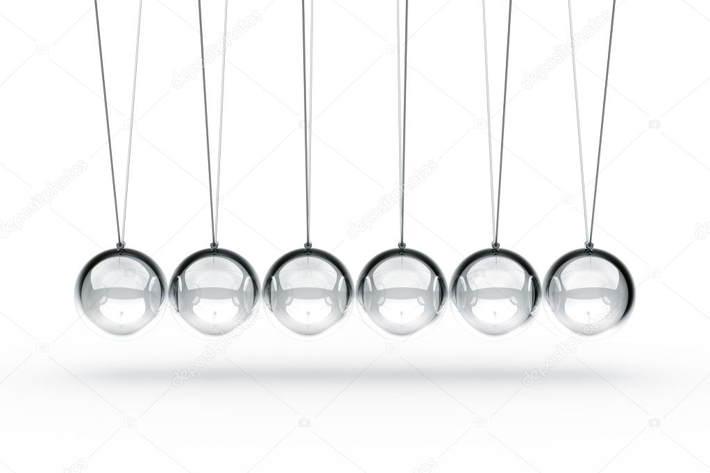 Newtons cradle made in glass