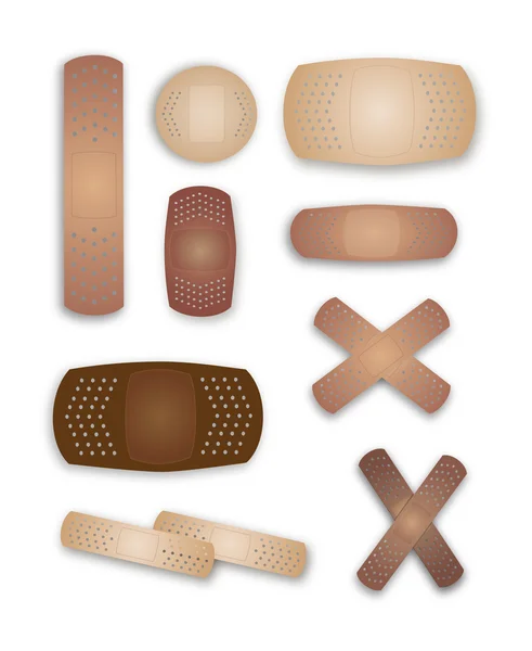 stock vector Flesh colored band-aids