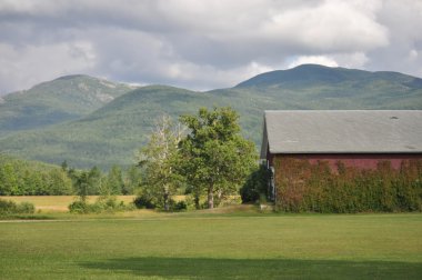 Farm, field, and mountain clipart