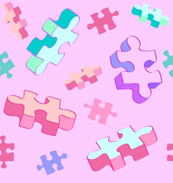 Nahtlos taumelndes Puzzle-Autismus-Muster — Stockvektor
