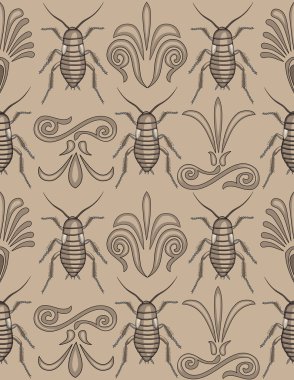 Elegant cockroach wallpaper repeating seamless clipart