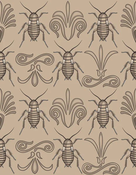 Elegant cockroach wallpaper repeating seamless — Stock Vector