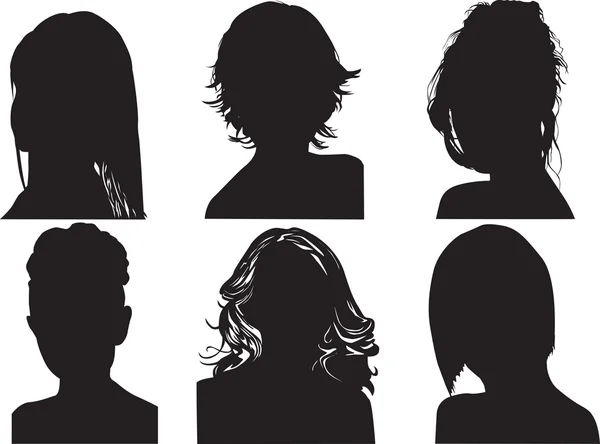 stock vector Silhouettes of women's heads