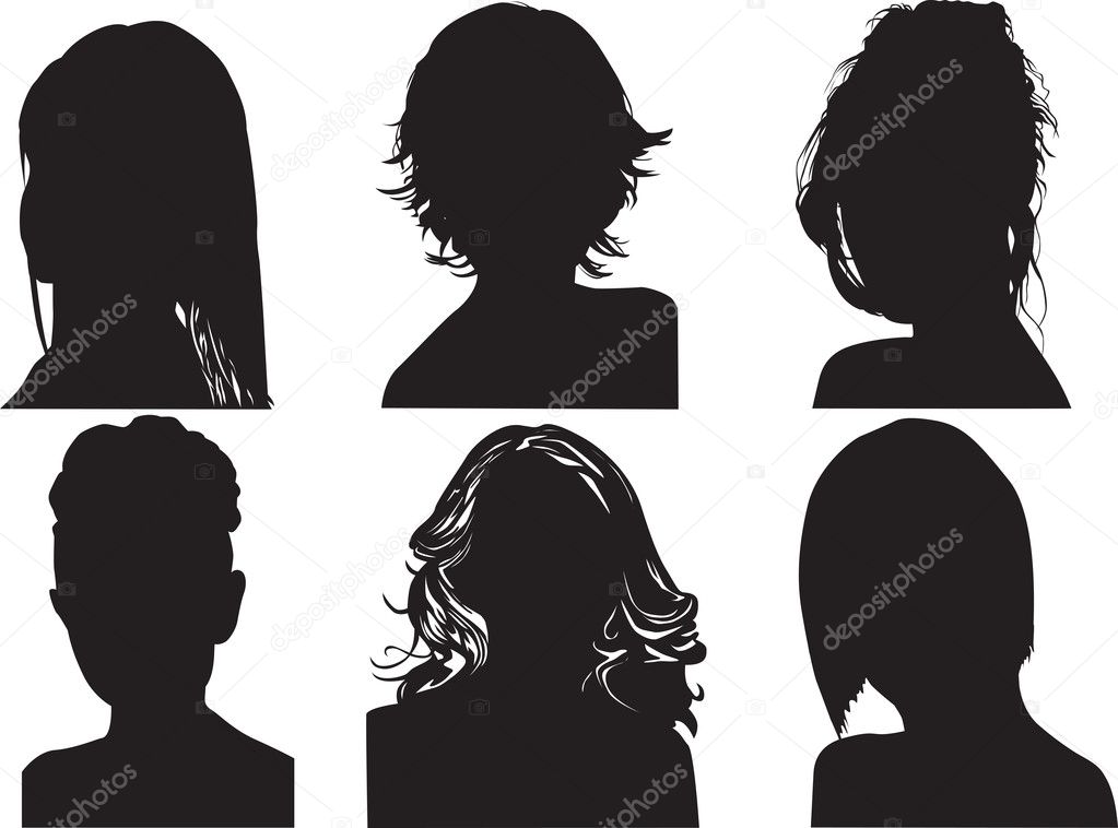 Silhouettes of women's heads