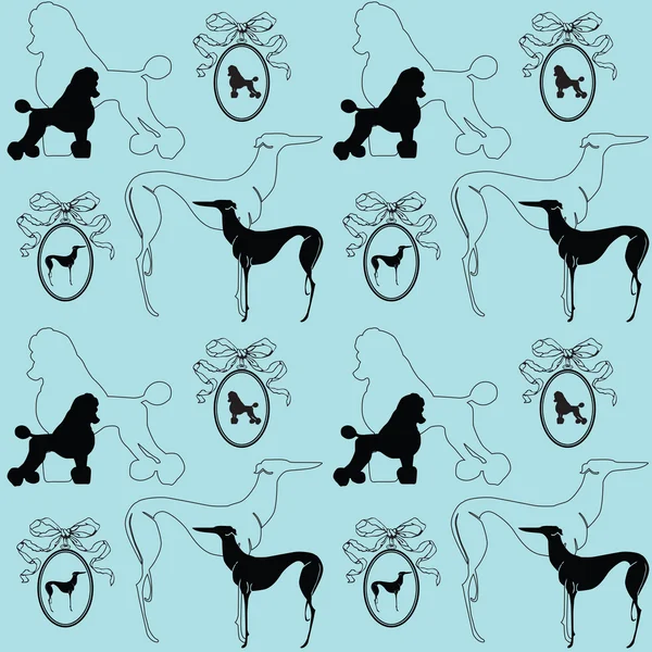 Безшовний елегантний фон з собаками — стоковий вектор