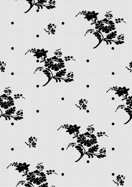 Fond de dentelle noire sur fond blanc — Image vectorielle