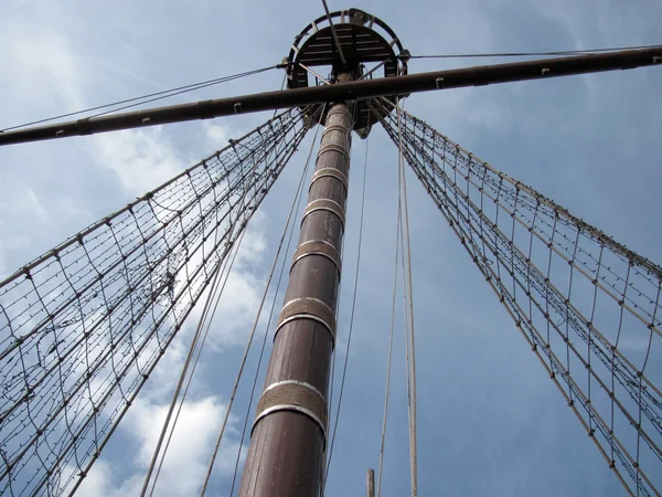 stock image Mast of the old ship in the sky