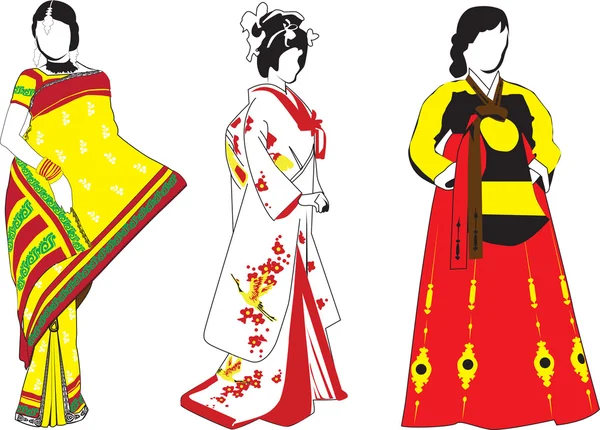 Азиатские девушки — стоковый вектор
