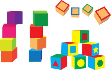 Different blocks on a white background clipart