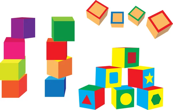 Différents blocs sur fond blanc — Image vectorielle