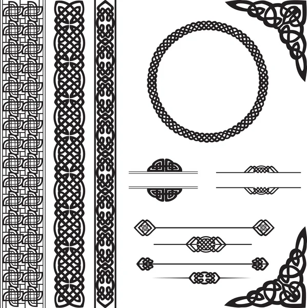 Dekorative Ornamente im keltischen Stil — Stockvektor