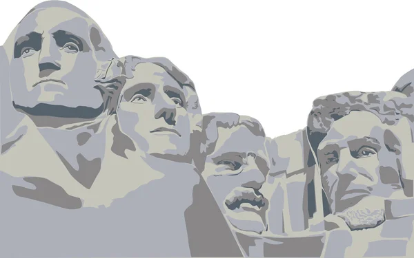 Four presidents Mount Rushmore — Stock Vector
