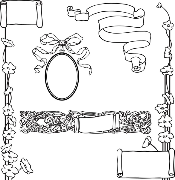 バナーとレトロなスタイルのページの装飾 — ストックベクタ
