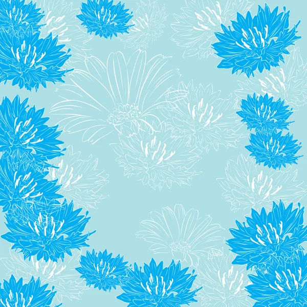 Floral blauwe achtergrond — Stockvector