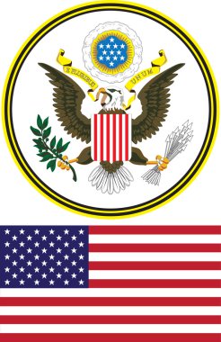 Seal and flag of the united states clipart