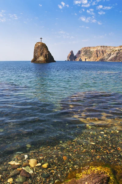 stock image Rock of the Epiphany and the Cape Fiolent.