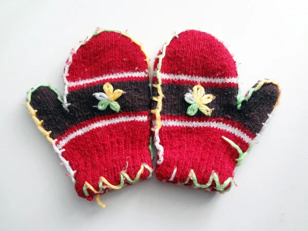 Child's woolen mittens — Stock Photo, Image