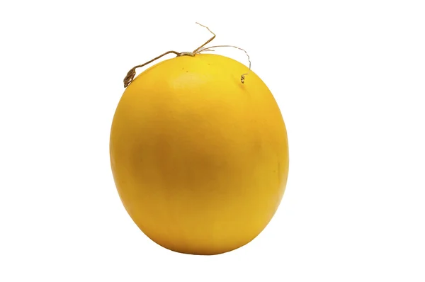 Gele meloen geïsoleerd op witte achtergrond — Stockfoto
