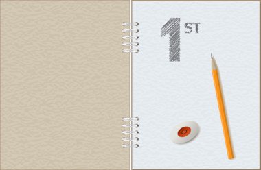 Notepad with pencil clipart