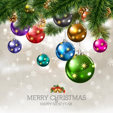 Merry Christmas & Happy New Year 2012 clipart