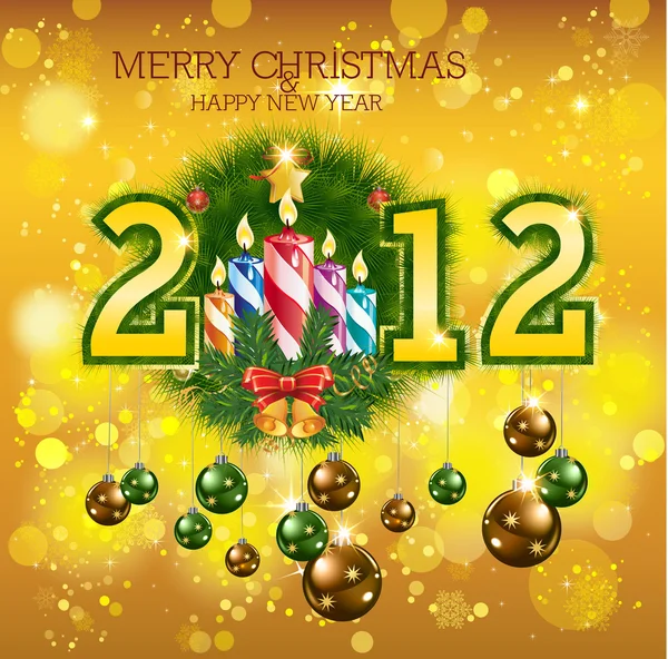 Merry Christmas & Happy New Year — Stock Vector