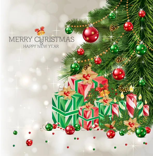 Merry Christmas & Happy New Year — Stockvector